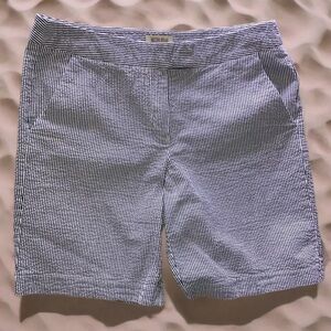 BRITISH KHAKI Seersucker Striped Bermuda Shorts, Size 10, 100% Cotton! 1883